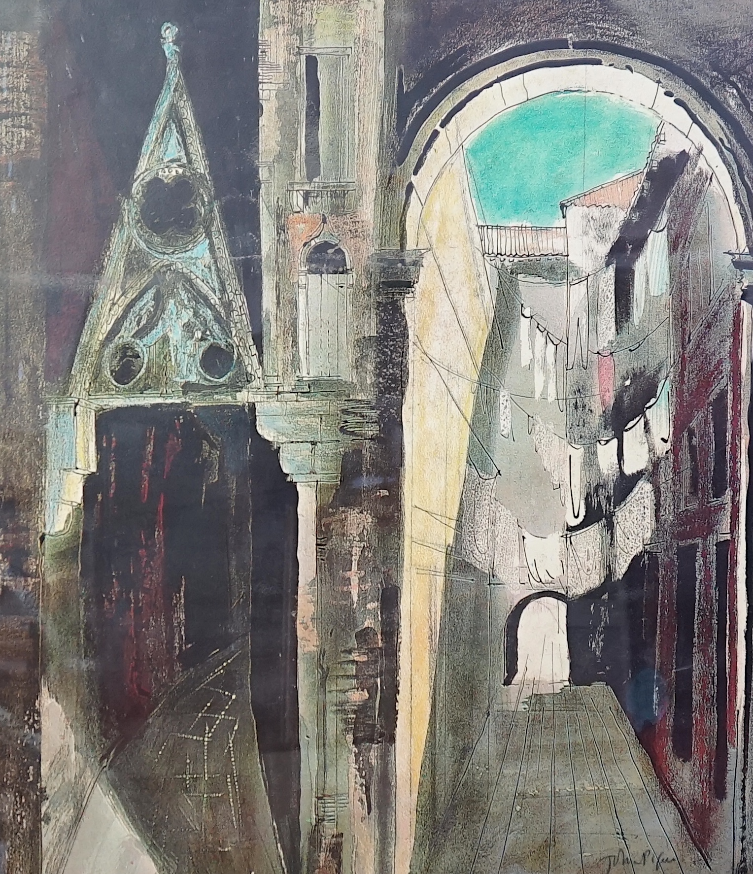 John Piper (British, 1903-1992), 'Death in Venice III' (Levinson 227), screenprint, 77 x 67cm